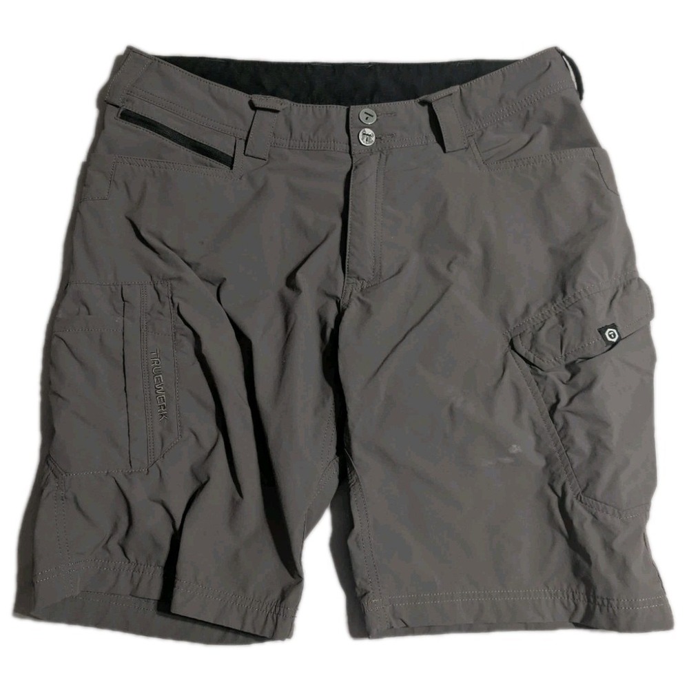 TRUEWERK T1 Werkshorts Gray Cargo Work Shorts Mens 36 Long Utility Stretch